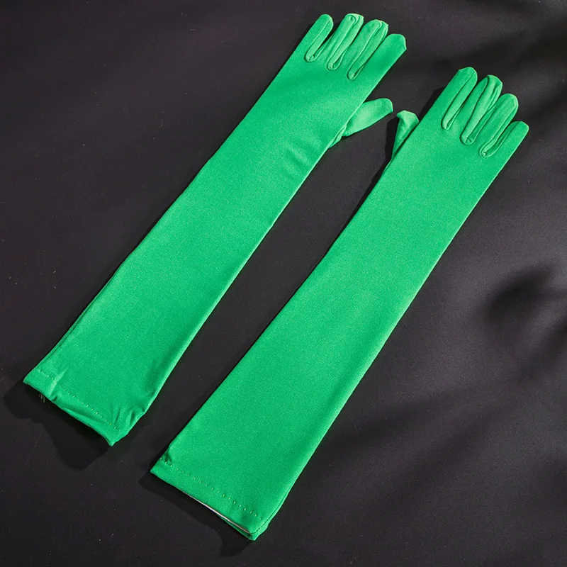 ผู้หญิงยาวSpandex Multicolor Solid Retro Cosplay Stage PerformanceยืดสูงBreathableถุงมือไดรฟ์ขี่จักรยาน