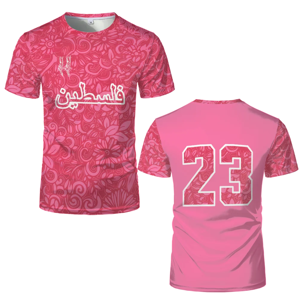 パレスチナサッカージャージ Tシャツ大人 & キッズライト高級デジタルプリントサッカーユニフォーム夏メンズパレスチナ旗 Tシャツ
