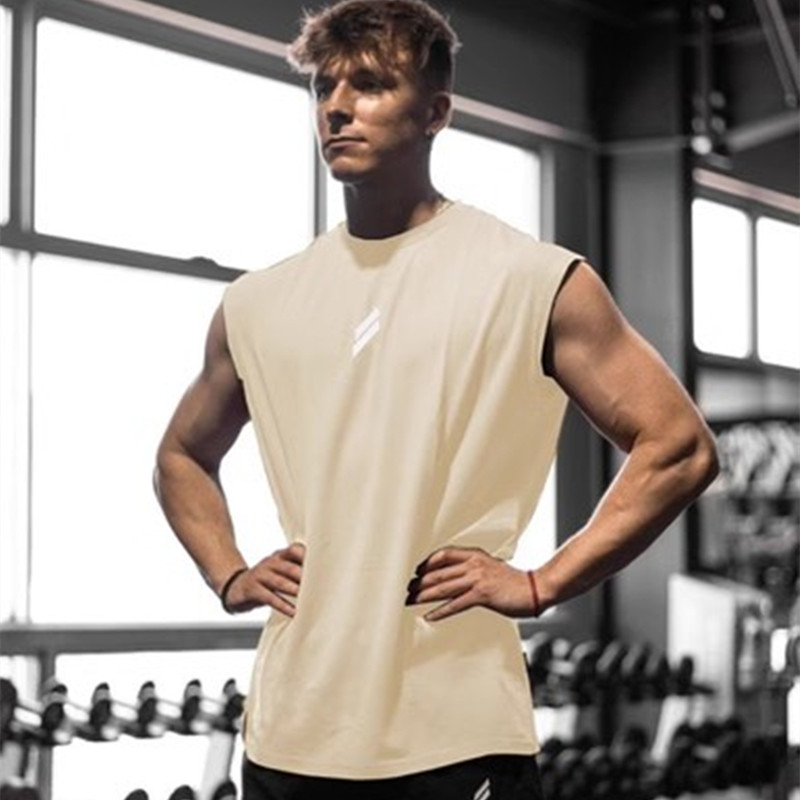 ฤดูร้อนฟิตเนสกีฬา Tank Top Men's Breathable หลวม Fit การฝึกอบรมเสื้อยืด Quick Drying เสื้อกั๊กชายฟิตเนสเสื้อผ้า