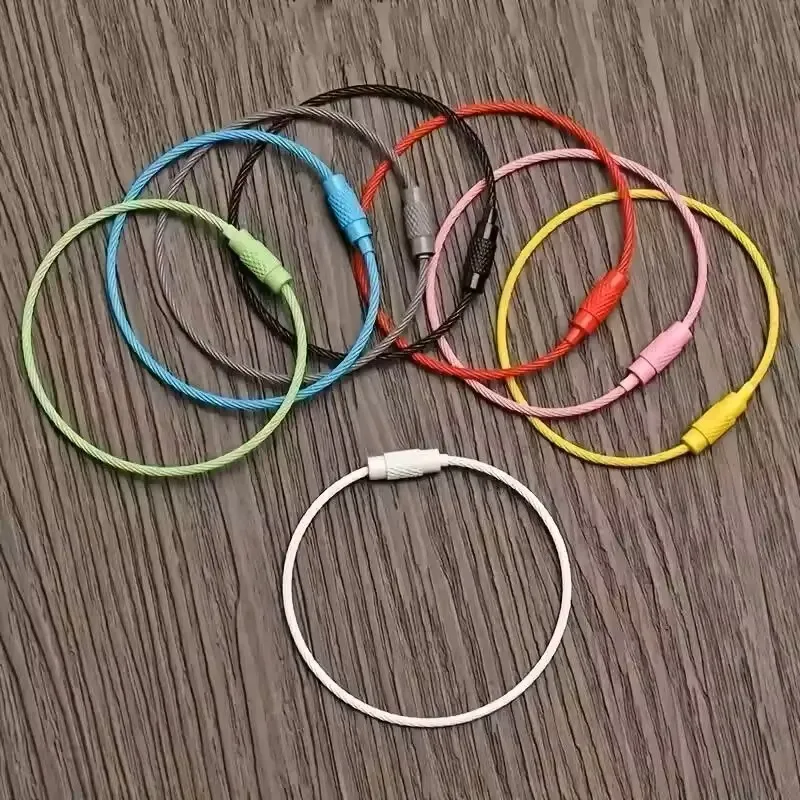 10pcs Colorful Stainless Steel Wire Luggage Tag Clip Durable And Easy To Install Perfect For Travel And Everyday Use