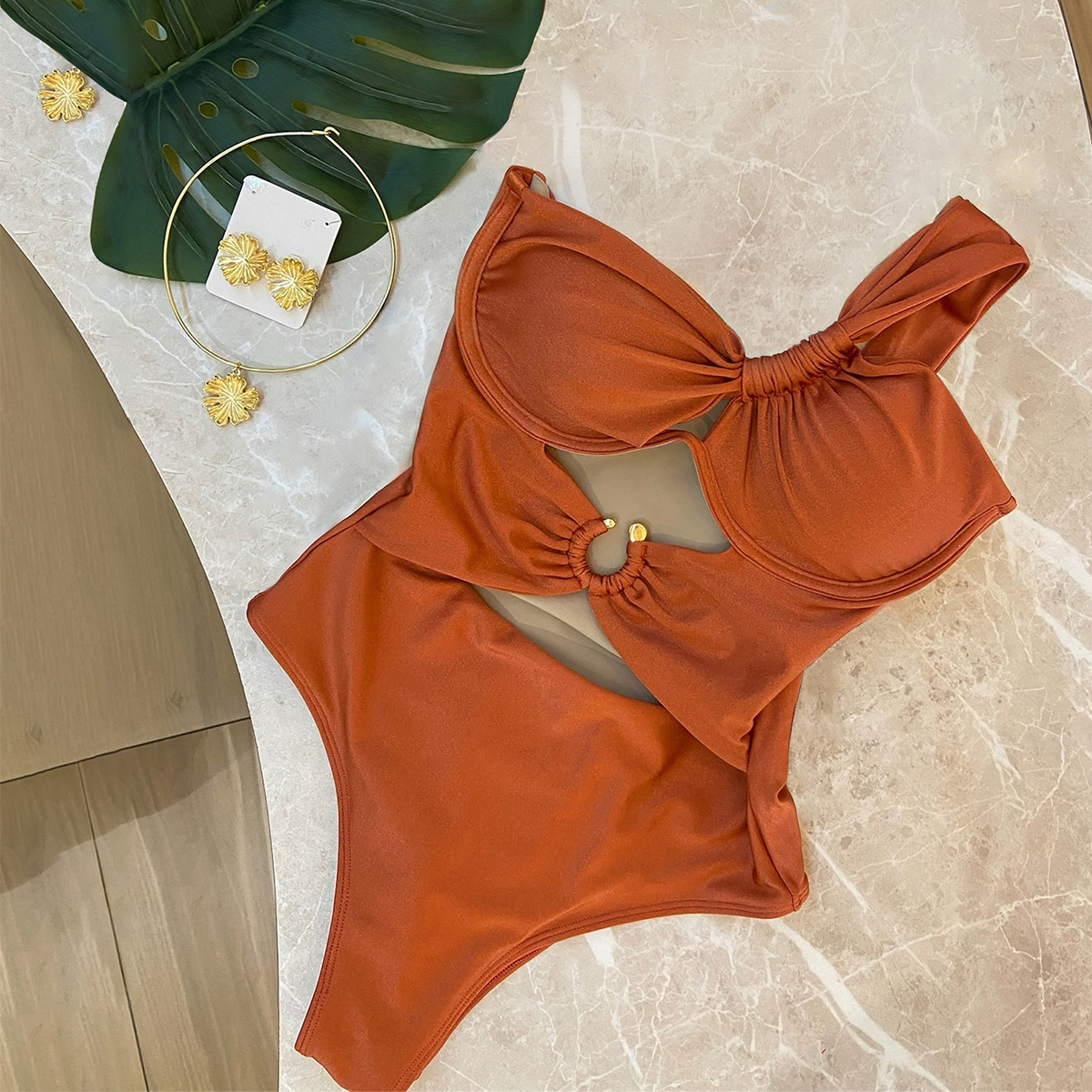 Traje de baño de un hombro para mujer, traje de baño 2021, Bikinis sexis para mujer, Bikini calado, trajes de baño recortados, traje de baño, ropa de playa