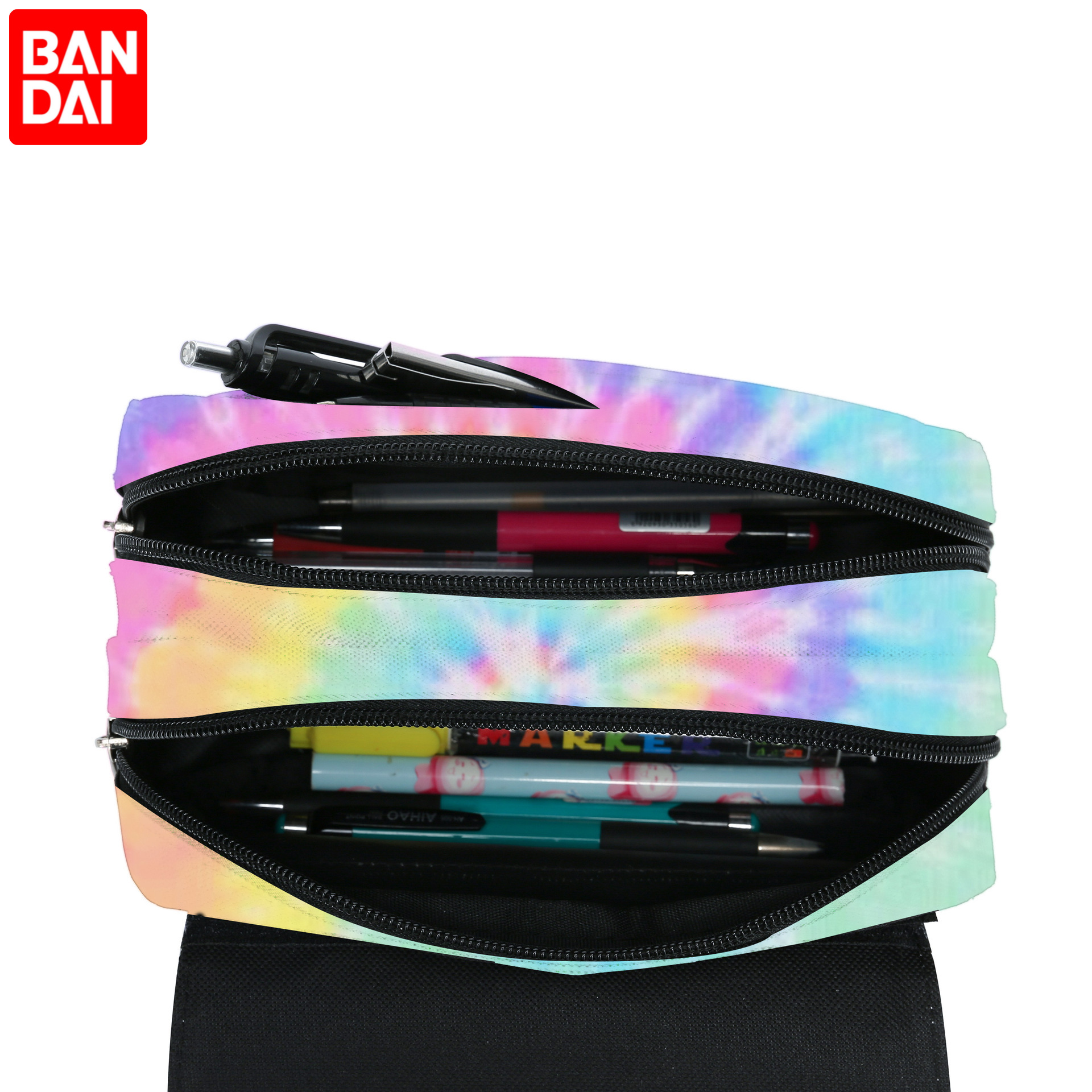 BANDAI Stitch Vollständig bedruckte Stifttasche mit Klappe, Schreibwarenbox, Cartoon-Bleistiftetui mit großer Kapazität, niedliche Anime-Taschen, Schüler-Schultasche