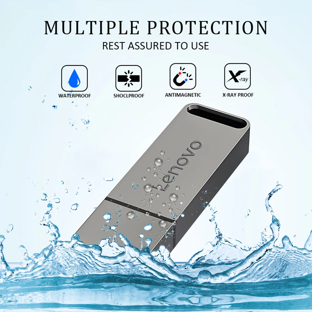Lenovo 64TB 2TB 1TB USB Flash Drive 3.2 Type C Pendrive Memory Stick Pen Drive 512GB Flash Disk For OTG PC Phone Storage U Disk