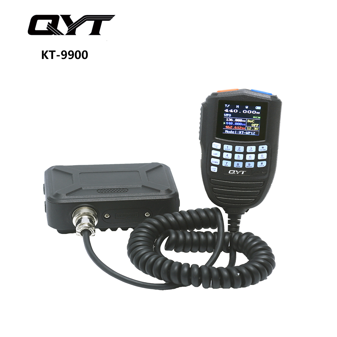 QYT KT-9900 VHF UHF Dual Band Mini Mobile Radio 25W Auto Amateurfunk Display Tastatur Handmikrofon
