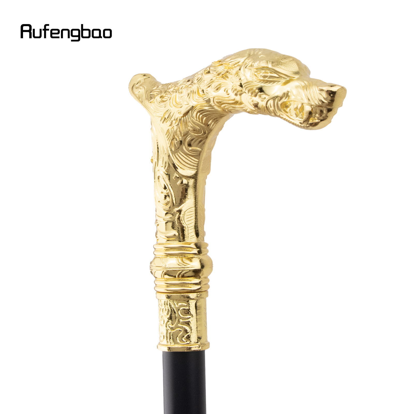 Golden Kylin Leopard Moda Bengala Decorativa Cospaly Festa Vintage Na Moda Bengala Halloween Crosier 93cm