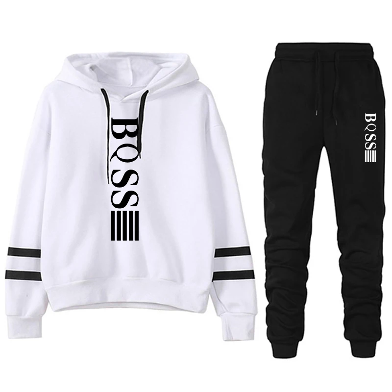 Chándal de calidad para mujer, sudaderas a rayas, moda para correr, con capucha, informal, deportes al aire libre, comodidad, pantalones de chándal diarios, Otoño Invierno
