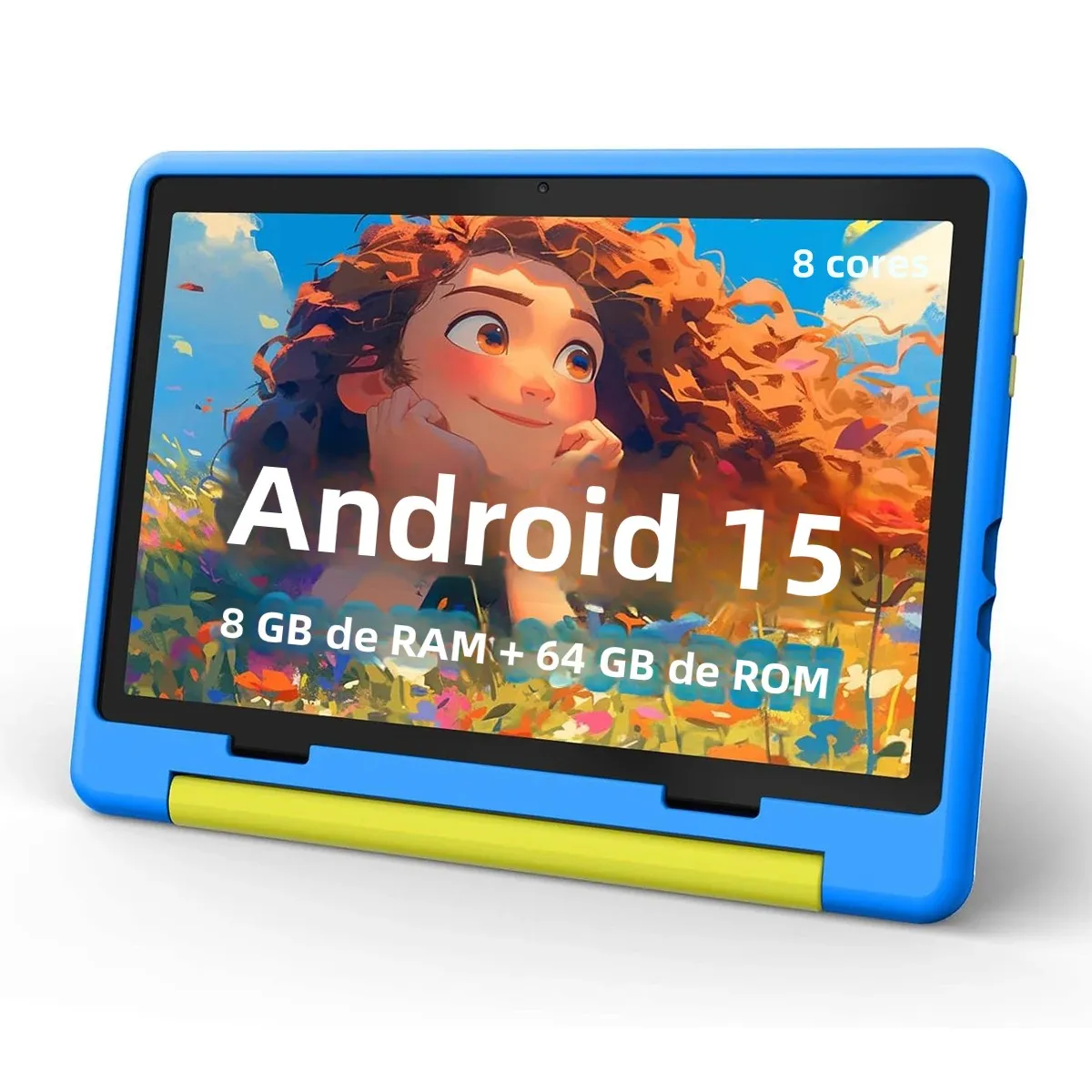 Tablet infantil android 15 tablet para crianças 10 polegadas 8gb + 64gb 8 núcleos com estojo 1tb tf expansível para crianças pequenas controle parental