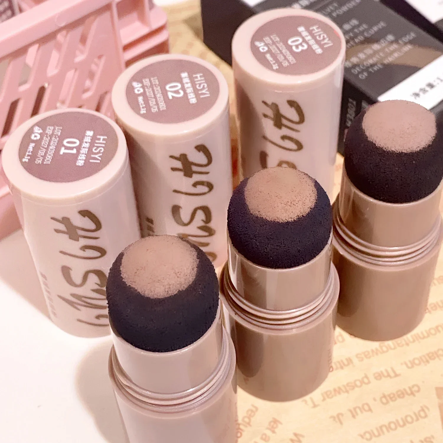 Polvo de sombra para línea de cabello: tanto para hombres como para mujeres, el bolígrafo de esponja corrector llena de raíces del cabello, resistente al agua y duradero, cabello perfecto