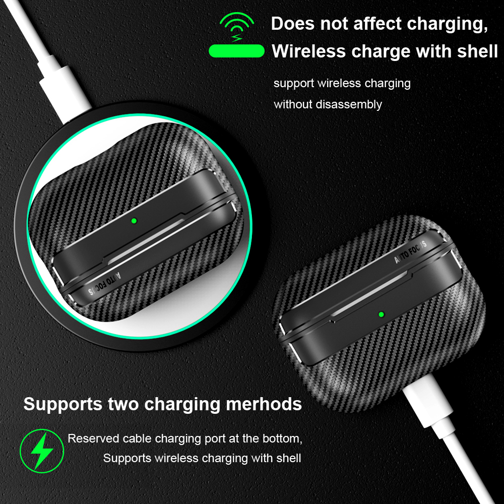 Für Original Airpods Pro 2 Fall Carbon Faser Textur Weiche Silikon Kopfhörer Fall Stoßfest Mit Haken Für Funda Air Pods 4 abdeckung