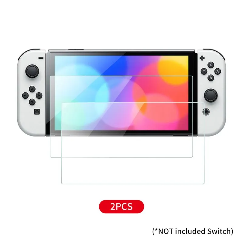 Pellicola salvaschermo in vetro temperato compatibile con Nintendo Switch OLED 9H HD Pellicola protettiva trasparente per accessori OLED NS Switch