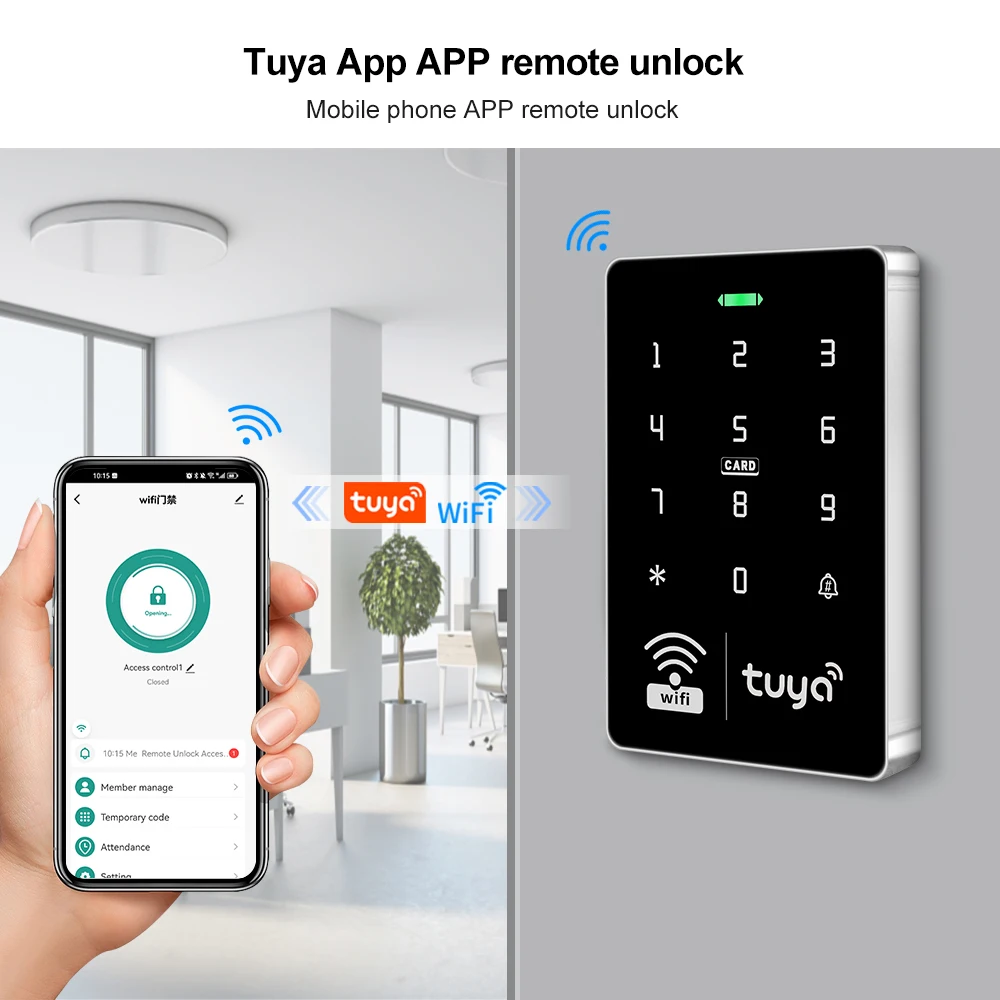 5YOA Wifi Tuya Door Access Control System Set Waterproof RFID Keypad Controller APP Remote Unlock Electric Magnetic Strike Locks
