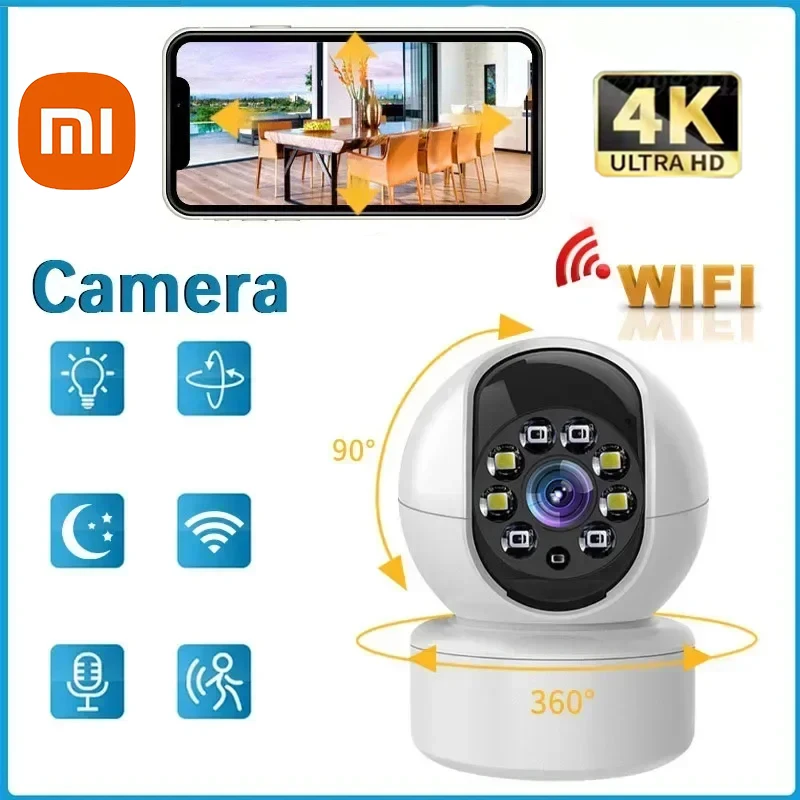 Cámara inteligente Xiaomi 4K, cámara de vigilancia WiFi giratoria, Monitor de bebé, seguimiento automático, visión nocturna en Color, cámara de seguridad interior