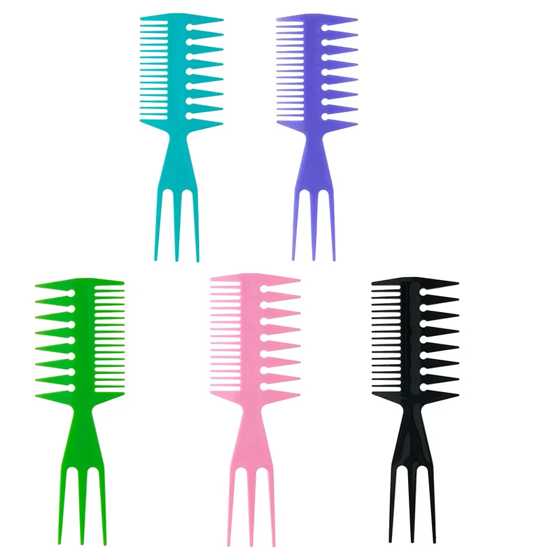 3-In-1 ฟันใหญ่คู่ฟันหวีผมสําหรับผู้หญิง Anti-Static หวีสําหรับผมหยิก Hairdressing จัดแต่งทรงผมสําหรับชาย
