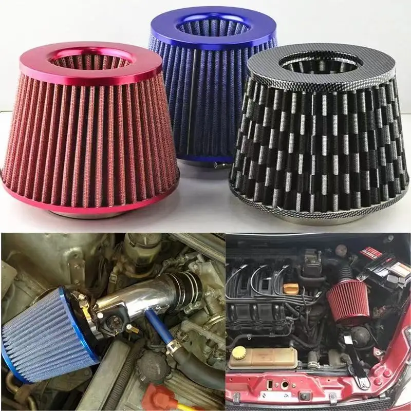 Universal Car Air Filtros, Vent Filter, High Flow Intake Kit, Mesh Cone, Protetor Do Motor, Substituição, Auto Acessórios, 76mm, 3"