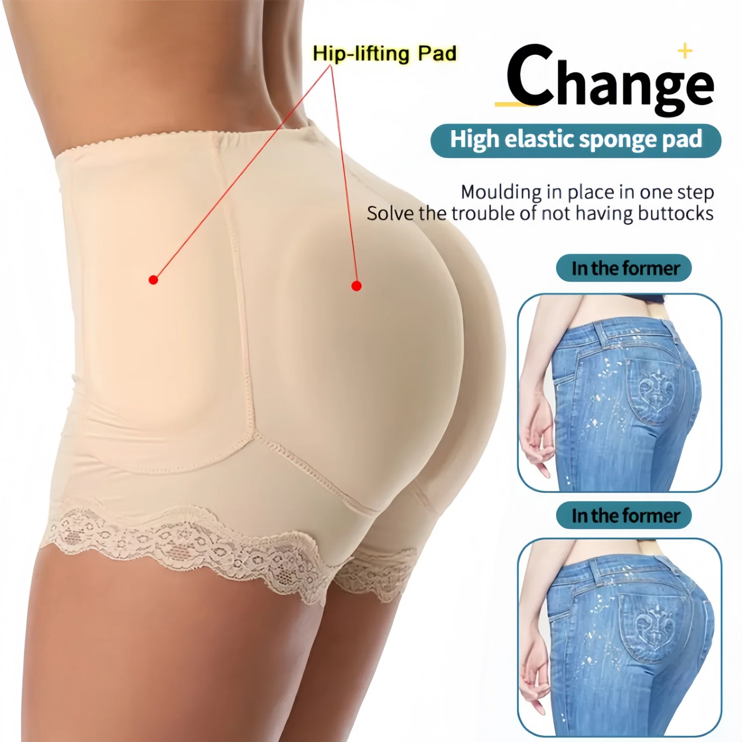Modelador de corpo feminino shapewear falso bunda levantador calcinha ampulheta controle acolchoado booty realçador breve lingerie shaper hip realçador