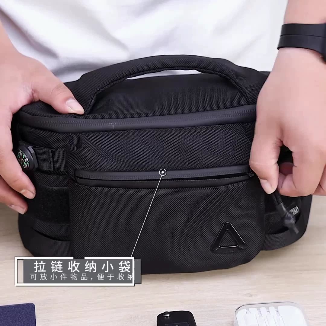 Ozuko Heren Taille Pack Outdoor Multi-Functionele Tactische Sport Waterdichte Heren Senior Borsttas Crossbody Tas