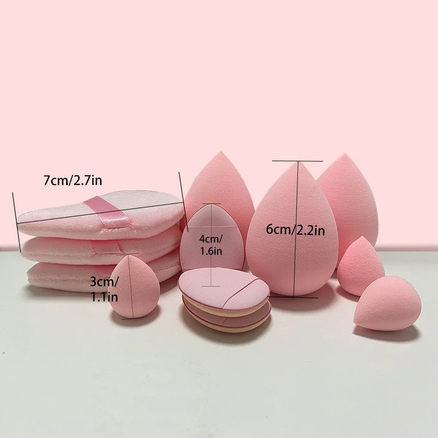 Set combinato piccolo, medio e grande da 12 pezzi Makeup Puff Essential per principianti