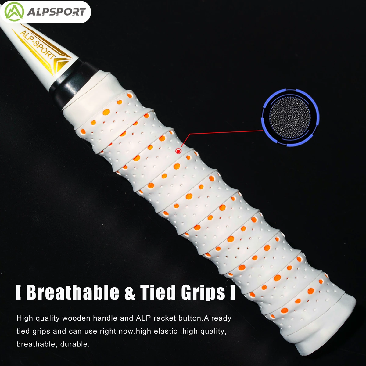Alpsport AIR 10U Badminton Racket 52g Ultralight, HM Carbon Fiber & Titanium, 28lbs Fast Rebound for Pro Players
