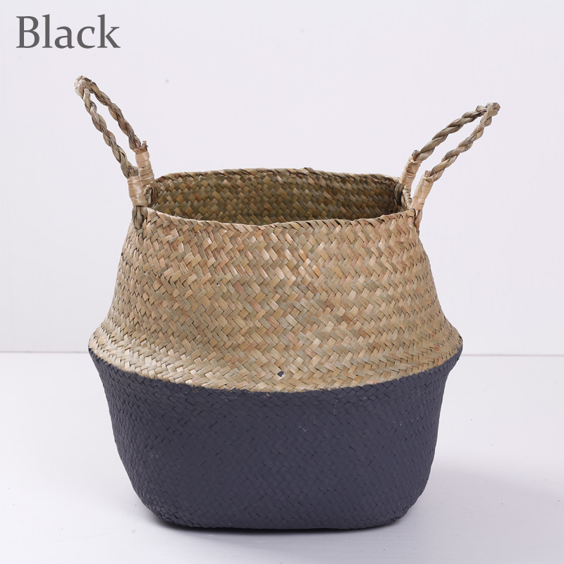 New Straw Weaving Flower Plant Pot Basket Grass Planter Basket Indoor Outdoor Flower Pot Plant Containers Dirty Basket
