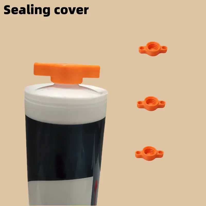 3 tapas de pegamento de vidrio naranja, tapas de sellado de plástico duraderas para botellas de pegamento estándar, herramientas de decoración portátiles