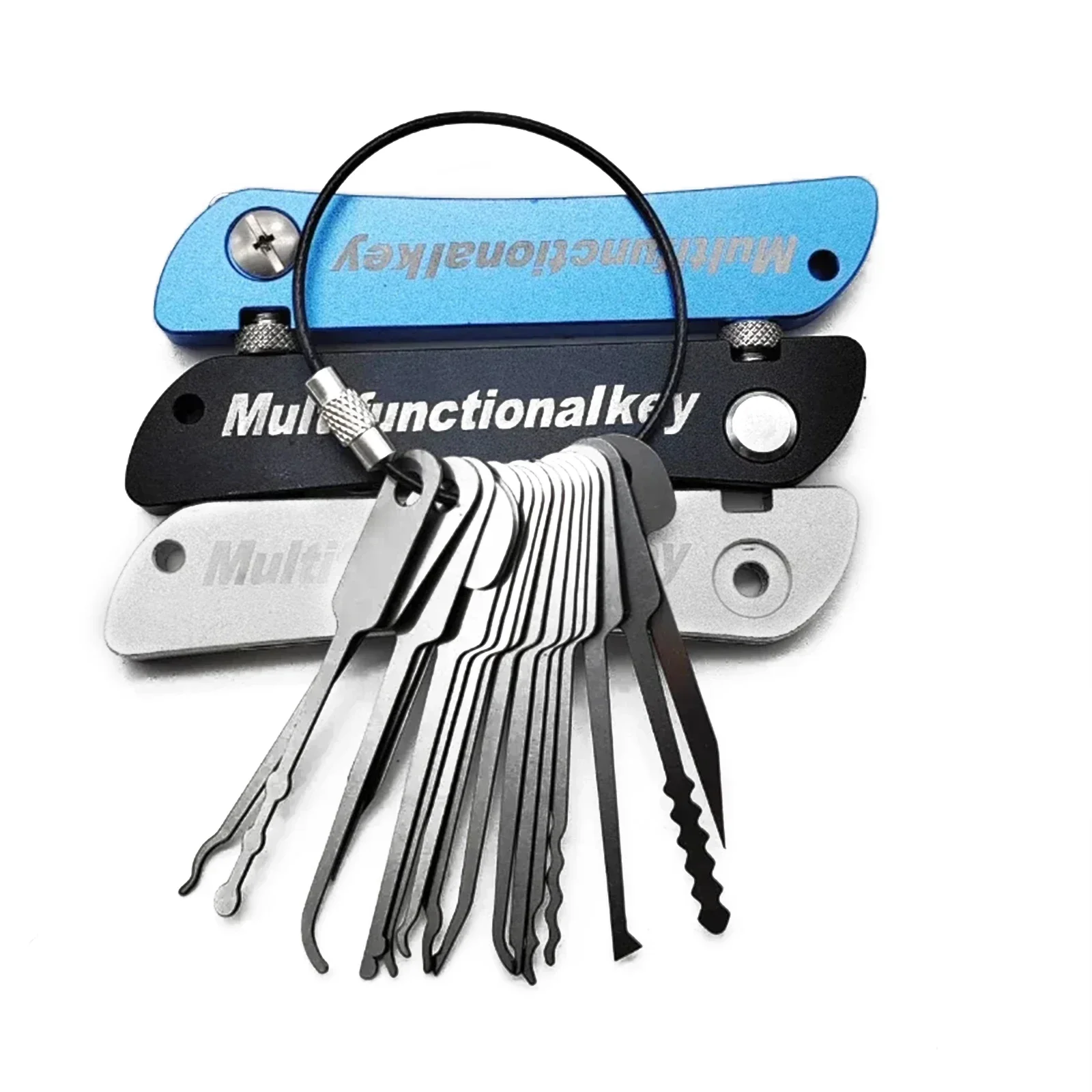 Locksmith Supplies 21 in 1 Stainless Steel Lock Picking Set with Wrench for Beginners and Professionals To Practice Lock Picking