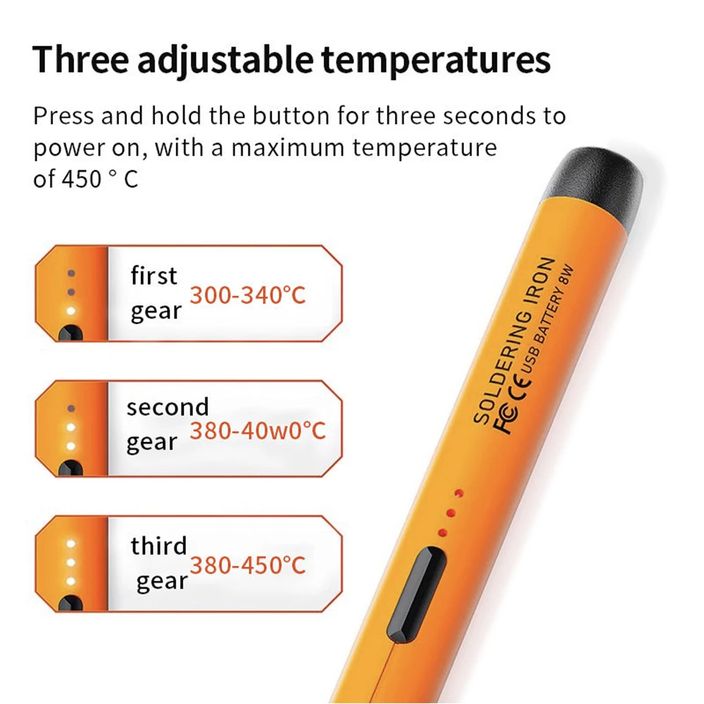 USB Soldering iron Set portable household type-C interface 800mAh/1000mAh battery Third gear Adjustable temperature Welding Tool