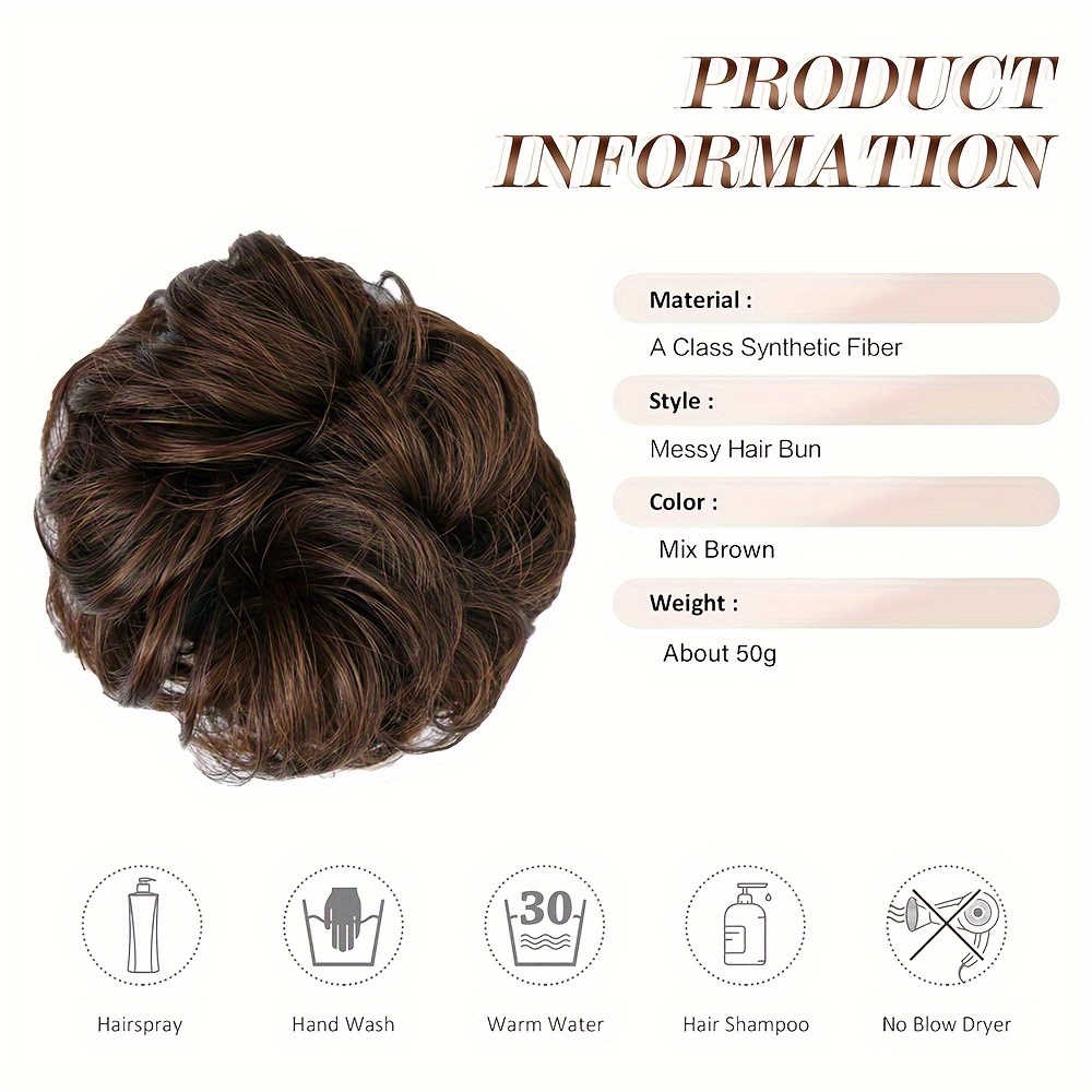 Claw Clip Messy Bun synthetic chignon Wigs Curly wave donuts Tousled Updo Hairpieces Scrunchie women Add hair Volume Accessory