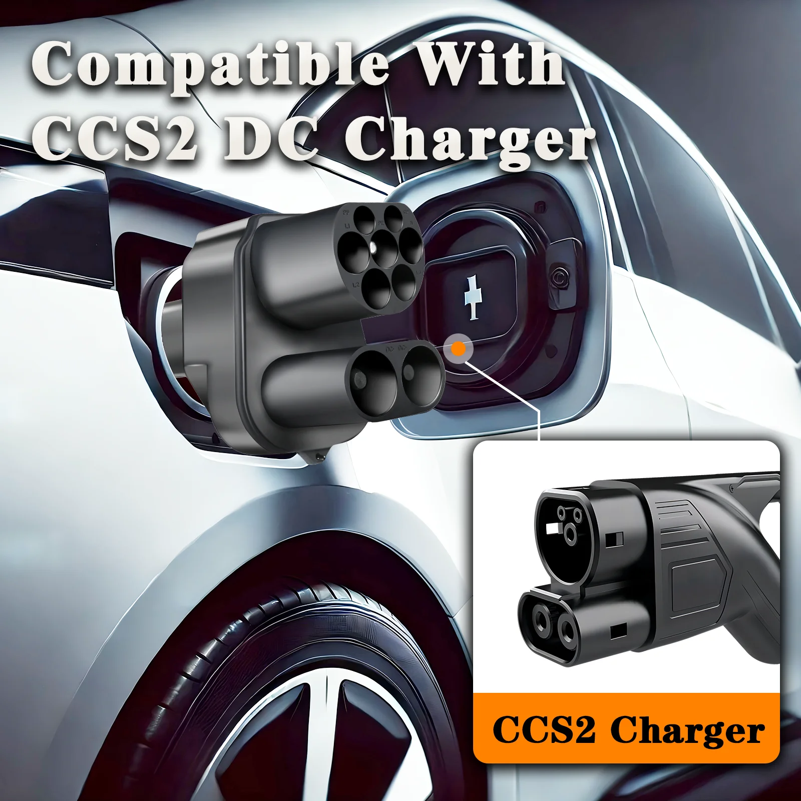 GUWIEYG CCS2 do Tesla EV Adapter ładowania 300A CCS2 Combo do konwertera Tesla do ładowarki samochodowej CCS2 Tesla Adapterr