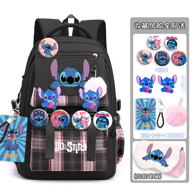 Tornister studencki Disney New Stitch Casual i lekki plecak o dużej pojemności z kreskówek