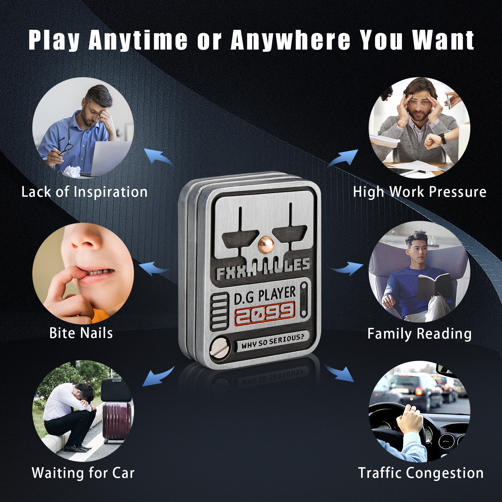 Fidget Toys Adultos Poker Fidget Slider Idéia de presente de estresse, brinquedos de estresse