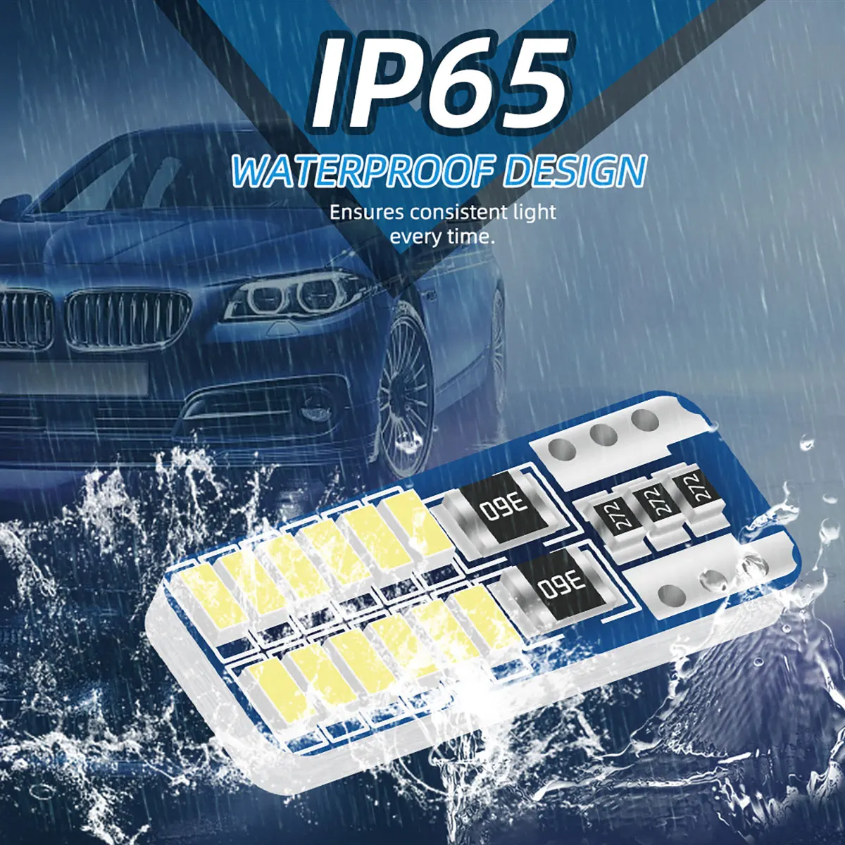 20 peças t10 w5w led canbus 3014 24smd sem erro 194 168 t10 led instrumento interior do carro lâmpada 12v universal branco 6000k
