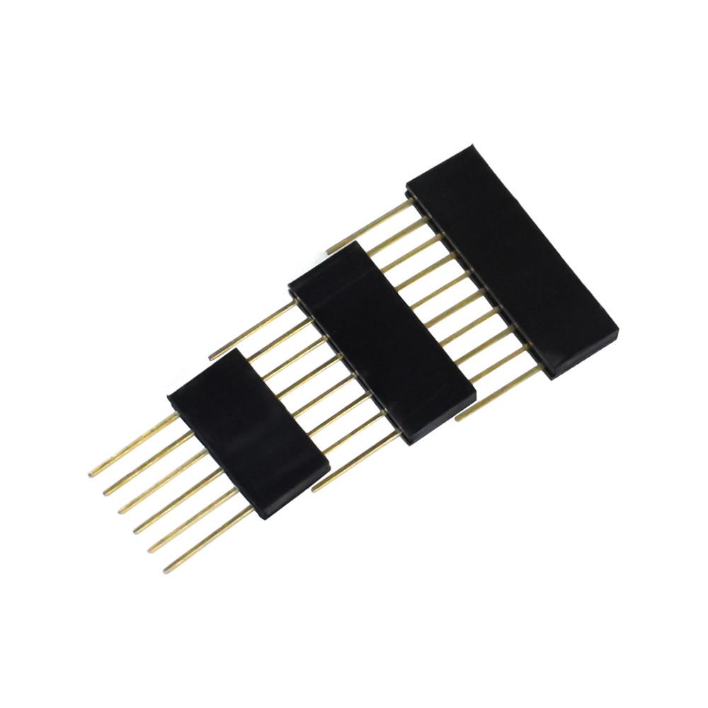 10PCS 2.54mm 단일 행 핀 10MM PC104 긴 여성 핀 헤더 소켓 스트립 쌓을 수있는 PCB 커넥터 Arduino 용 1*6p 8p 10p