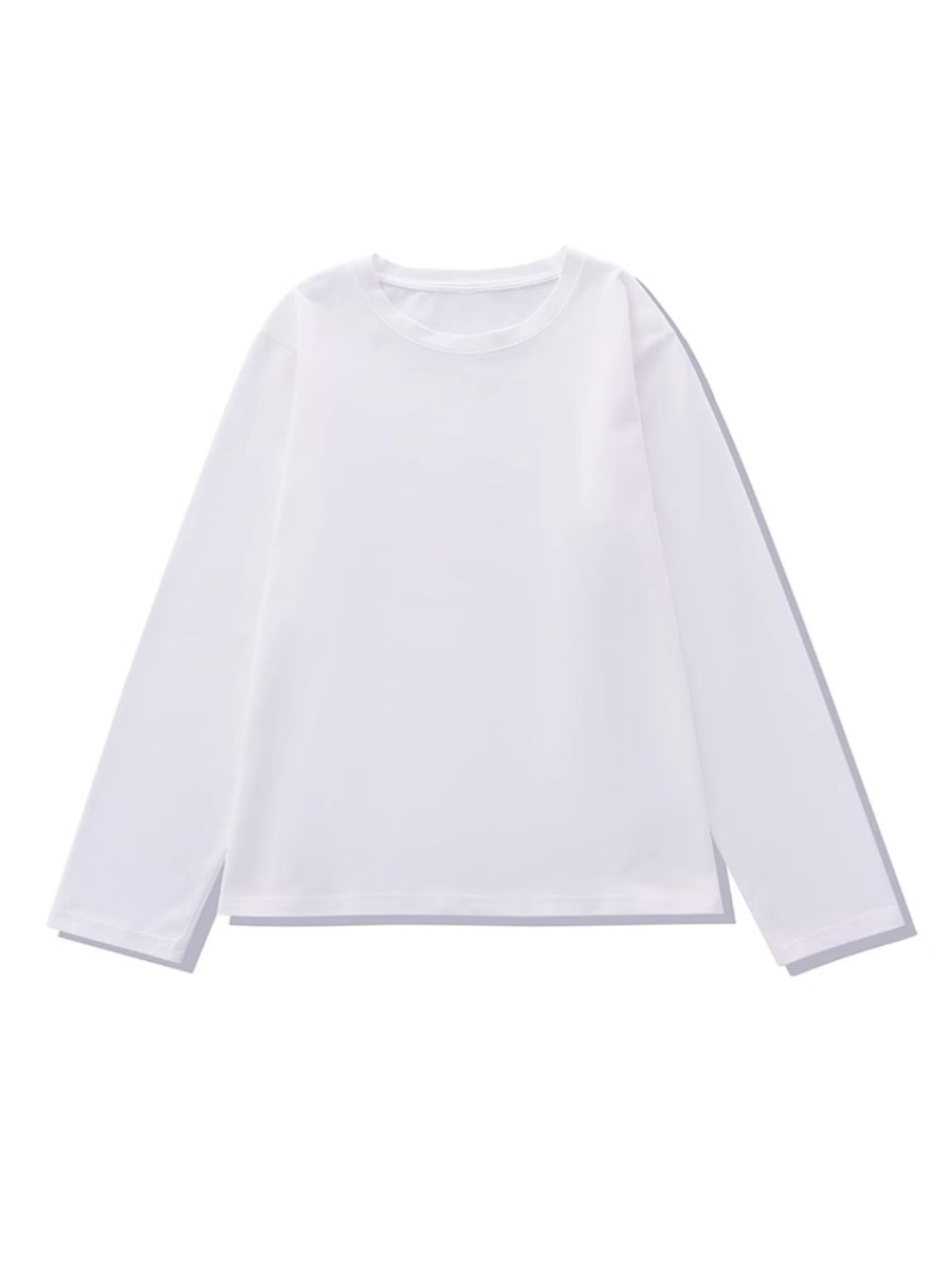 プラスサイズの女性の長袖ピュアコットンベースシャツ 300 ポンド大コード脂肪 MM ソリッドカラーインナーウェア Tシャツカップルトップ