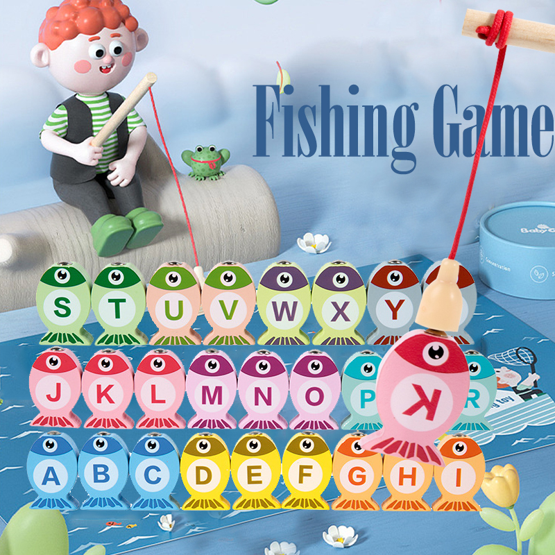 Crianças jogo de pesca de madeira brinquedos presentes educação precoce alfabeto numérico brinquedos cognitivos crianças jogos interativos brinquedos para presentes
