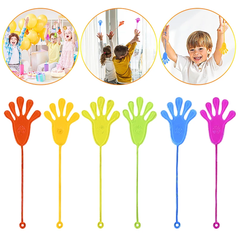 5-50Pcs Funny Sticky Hands Toy Palm Elastic Sticky Squishy Slap Novelty Gift Kids Birthday Party Favors Supplies School Prizes