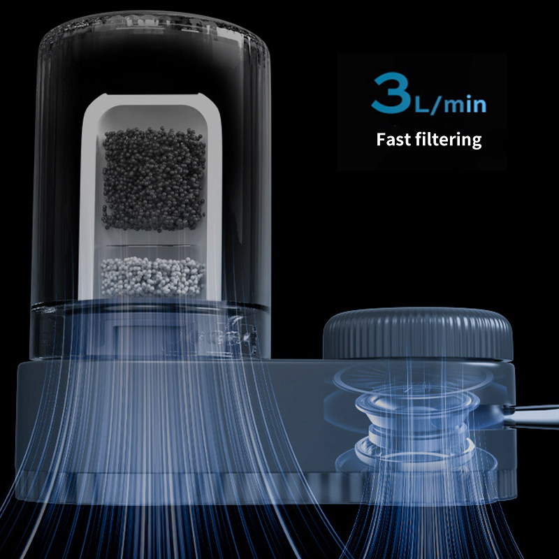 Wasserhahn-Leitungswasserreiniger, physikalische Filterung für die Küche zu Hause, 2, Filterelement, abnehmbarer, waschbarer Filter, Wasserreiniger, Belüfter