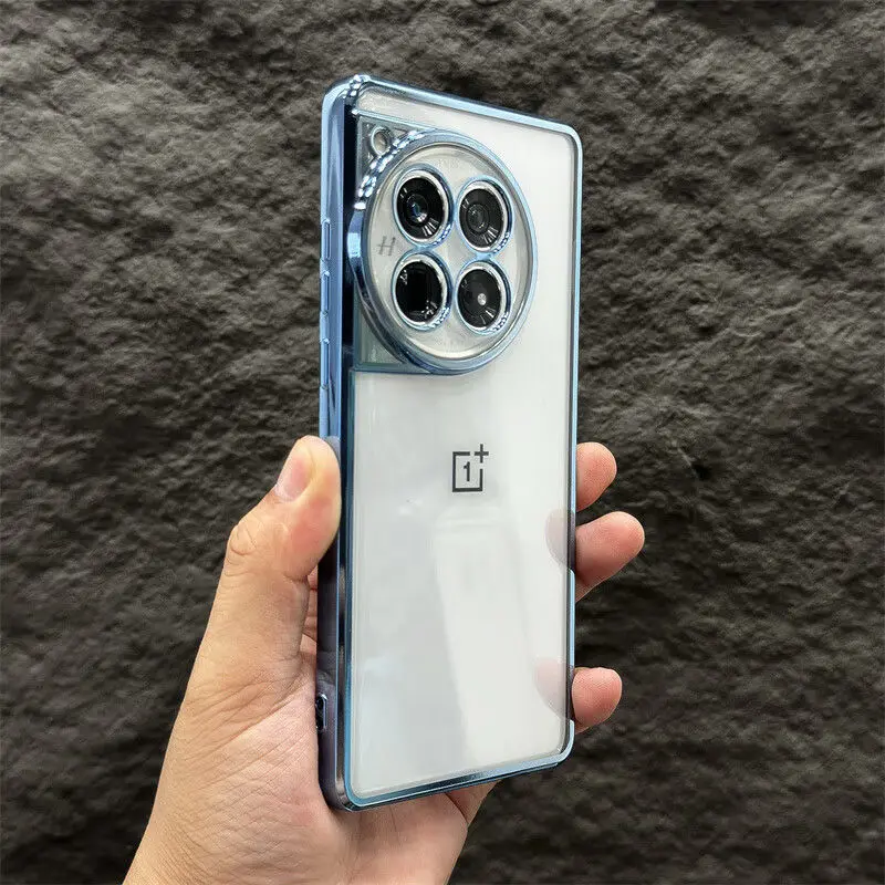 Casing untuk Oneplus 13 12 12R 11 Nord 4 Ce 4 3 Lite Ace3 Pro penutup mewah transparan elektroplating sarung TPU lunak untuk satu Plus 13
