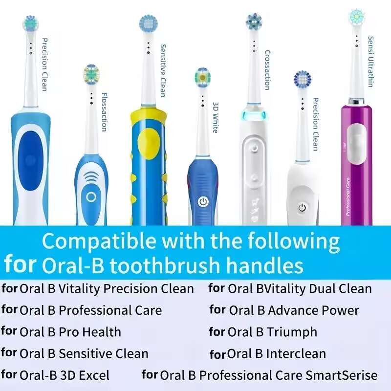 Oral B Braun 전동 칫솔 브러시 헤드 리필과 호환되는 교체 칫솔 헤드 1000 1500 3000 7000 7500 8000