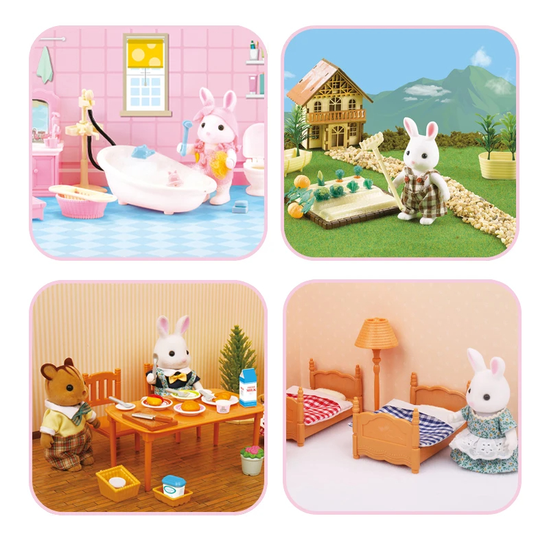 1:12 ドールハウスミニチュア家具おもちゃセット DIY 森家族子供女の子ごっこ遊び家具おもちゃギフトクリスマス誕生日