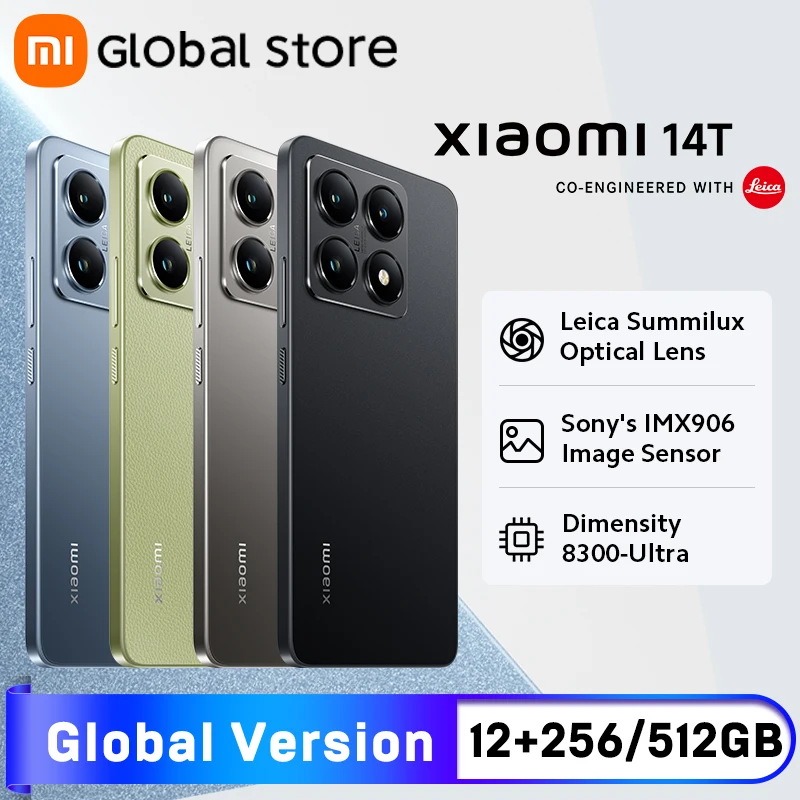 Глобальная версия смартфона Xiaomi 14T 5G, 12 ГБ ОЗУ, MediaTek Dimensity 8300-Ultra, 144 Гц, AI-дисплей, 50 МП, 67 Вт, HyperCharge NFC