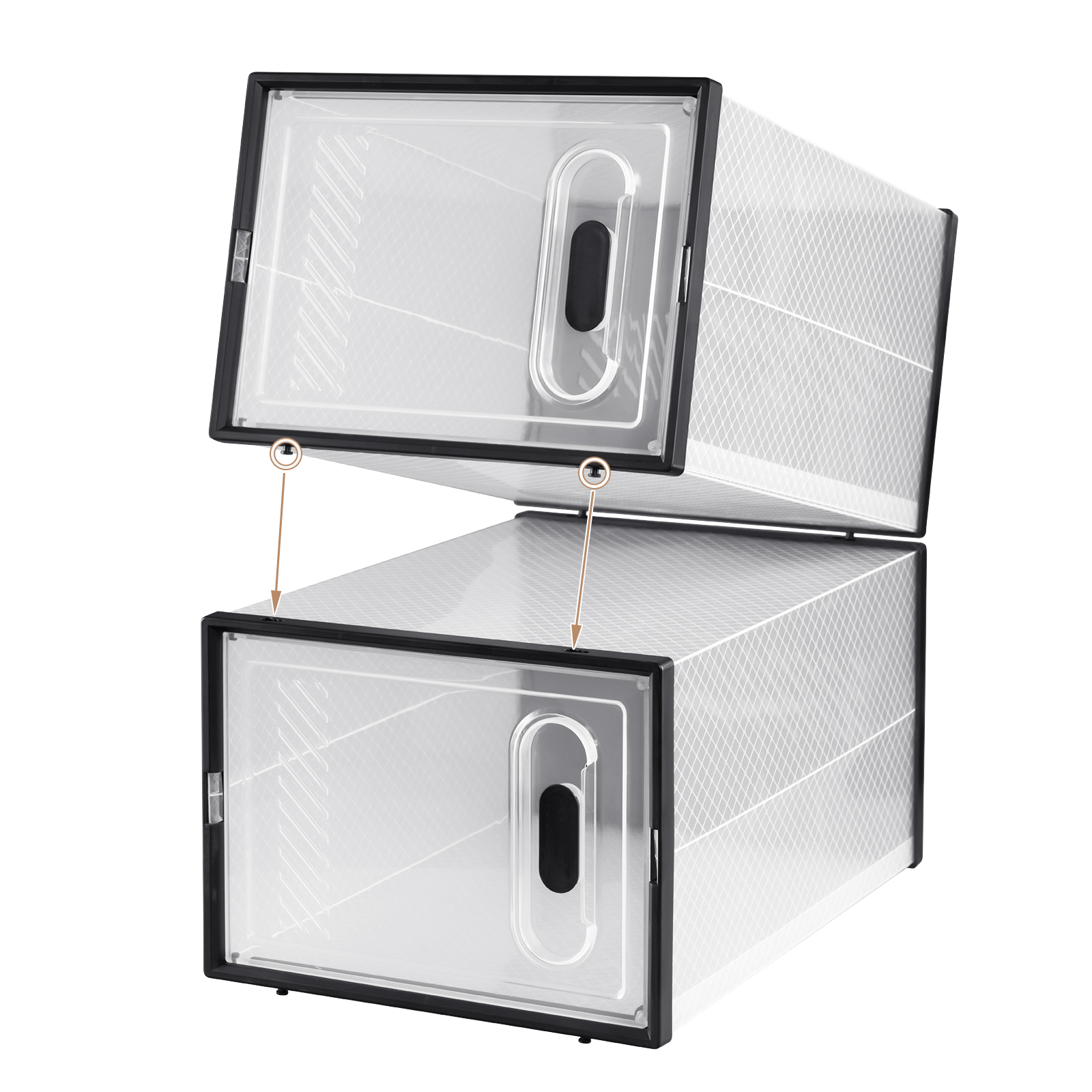 Organizzatore per riporre scarpe nero trasparente 8/12/18 pezzi scarpiera pieghevole scatole per scarpe impilabili con porta magnetica