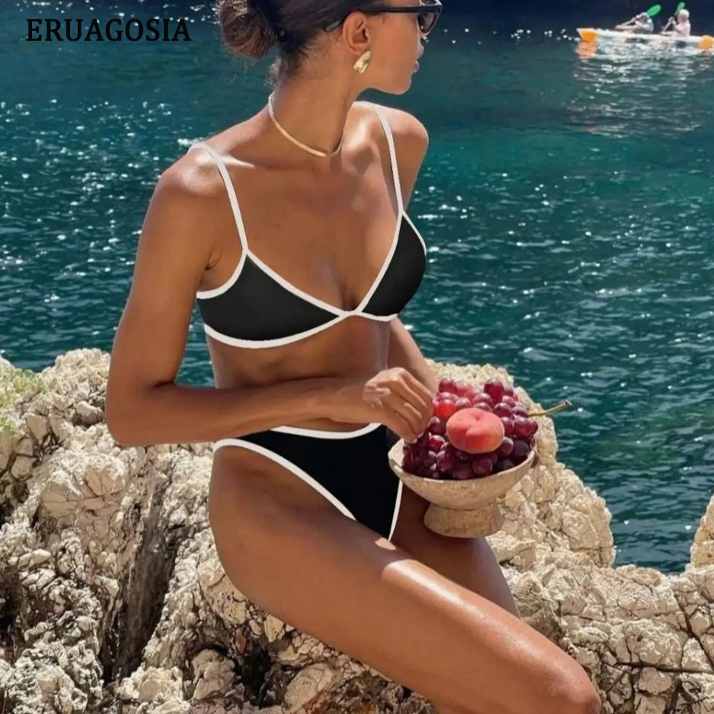 Sexy Bikini 2025 maillot de bain femmes maillots de bain maillots de bain femme maillot de bain Patchwork basique Bikini ensemble 2 pièces push-up maillots de bain