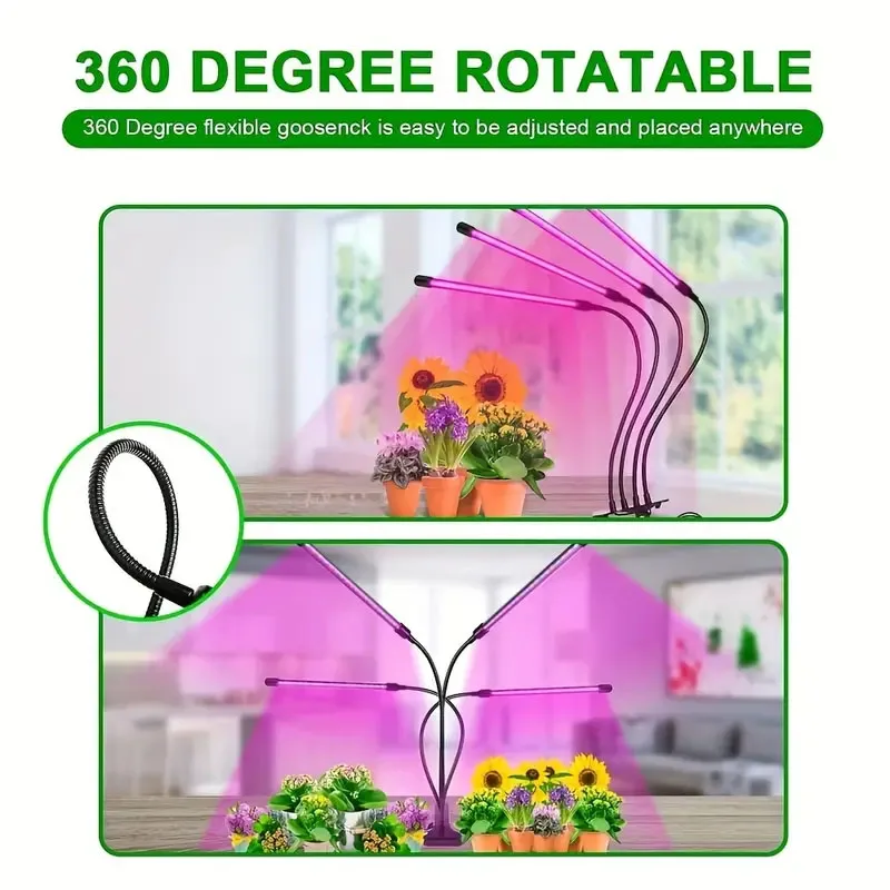 USB LED Grow Light Timed Full Spectrum สําหรับพืชเต็นท์เรือนกระจก Hydroponics ปลูกระบบ 9 หรี่แสงได้คลิปดอกไม้ Phyto โคมไฟ