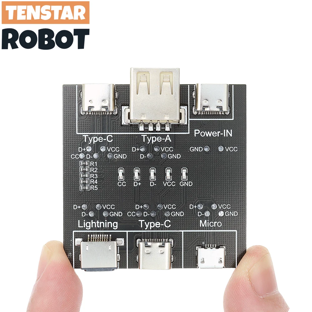 Placa de detección de Cable de datos DT3, probador de Cable Micro USB C tipo C, herramienta de diagnóstico de conmutación de cortocircuito y apagado para iOS y Android
