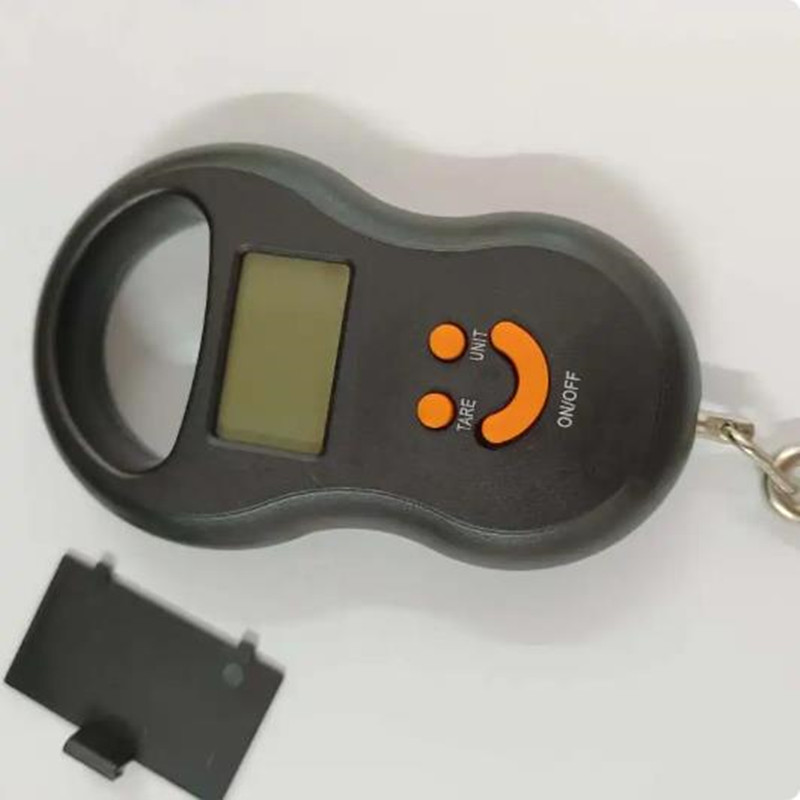 Báscula colgante electrónica negra de 50Kg/10g, báscula Digital LCD con retroiluminación, pesas de pesca, báscula de bolsillo para equipaje