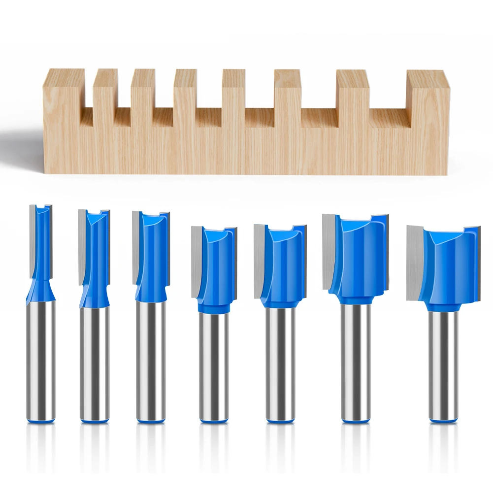 1 PC 8mm Shank 3 มม.-20 มม.ตรงบิตทังสเตนคาร์ไบด์ขลุ่ยคู่ Router Bits เครื่องตัดไม้ไม้เครื่องมือ