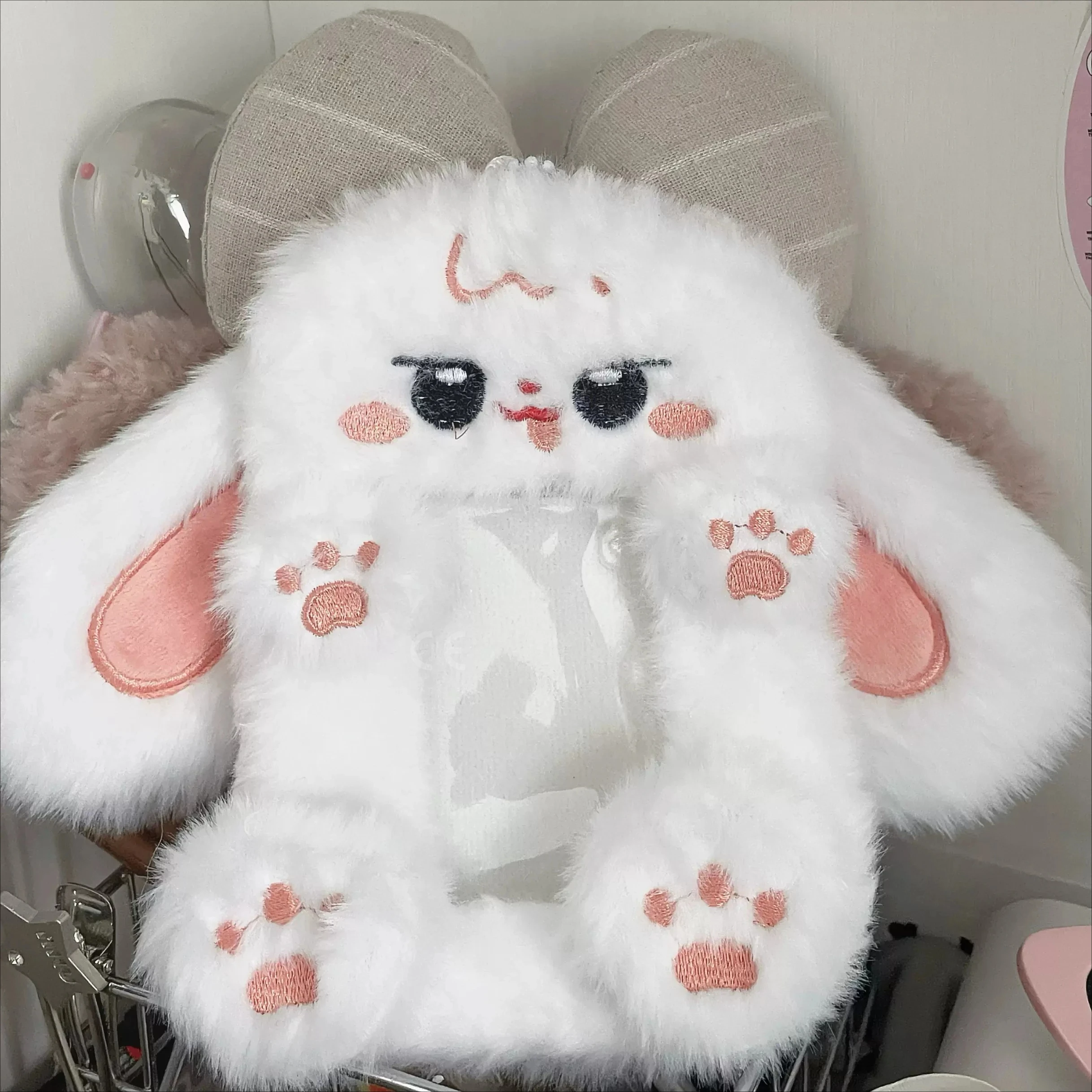 1 pz simpatico peluche Kpop portafoto con portachiavi Kawaii cartone animato foto manica ID banca porta carte di credito protezione cancelleria