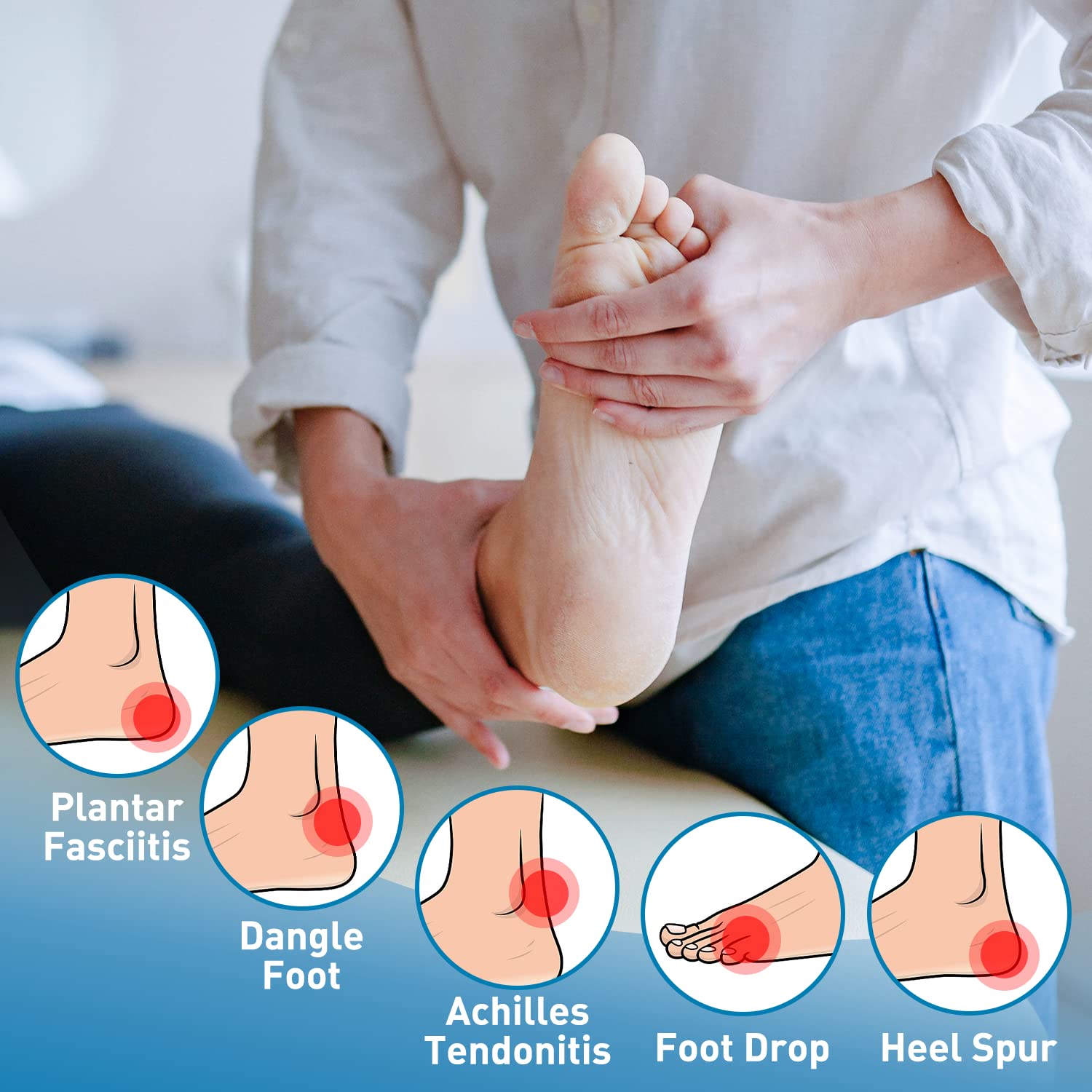 Tala noturna para fascite plantar, meia macia para dormir, tendinite de aquiles, dor no calcanhar