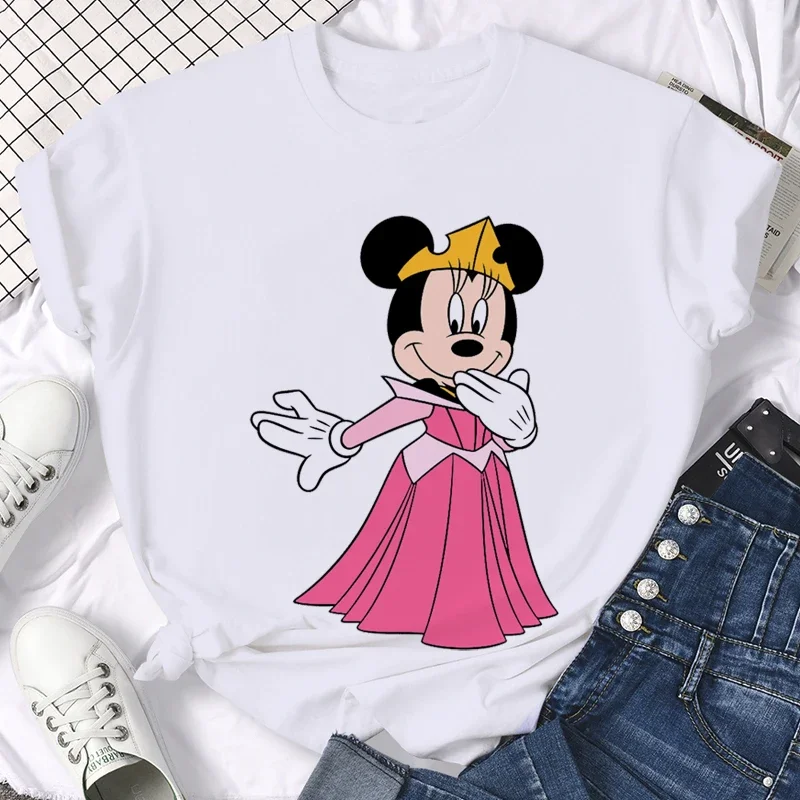 Kaus Pasangan Mickey Minnie Lucu Uniseks Pria Wanita Kaus Lucu Uniseks Kaus Kasual Musim Panas Kaus Atasan Grafis Pria Wanita