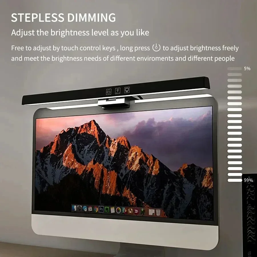 LED-Computer-PC-Monitor Bildschirm Licht leiste Augen pflege Schreibtisch lampe 33cm 50cm stufenloses Dimmen Lesen USB-betriebene hängende Tisch lampe